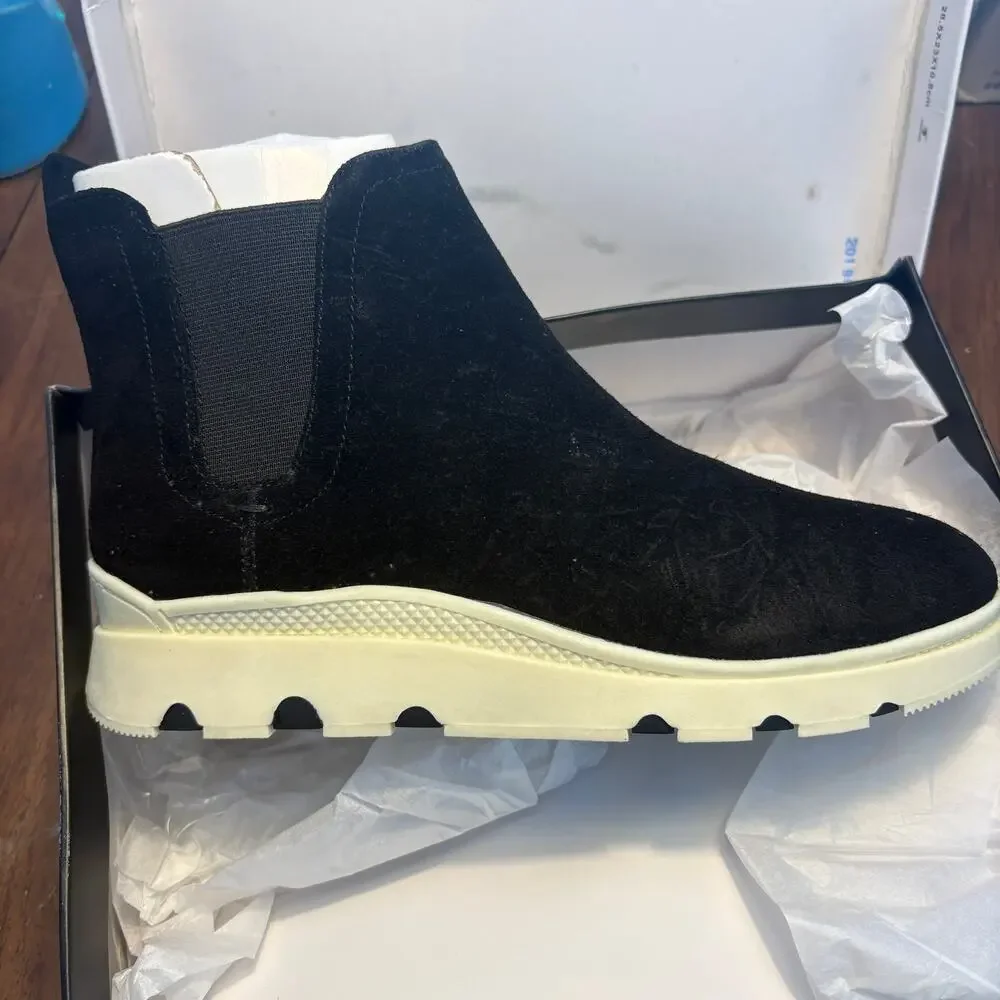 Nine West CALA Suede Slip on Sneaker Boots 6.5 Black NWT Suede Ankle Booties